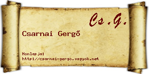 Csarnai Gergő névjegykártya